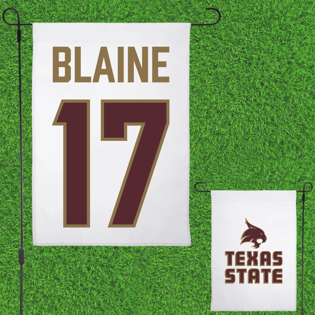 Texas State University Volleyball (W) White Garden Flag - #17 Anna Blaine