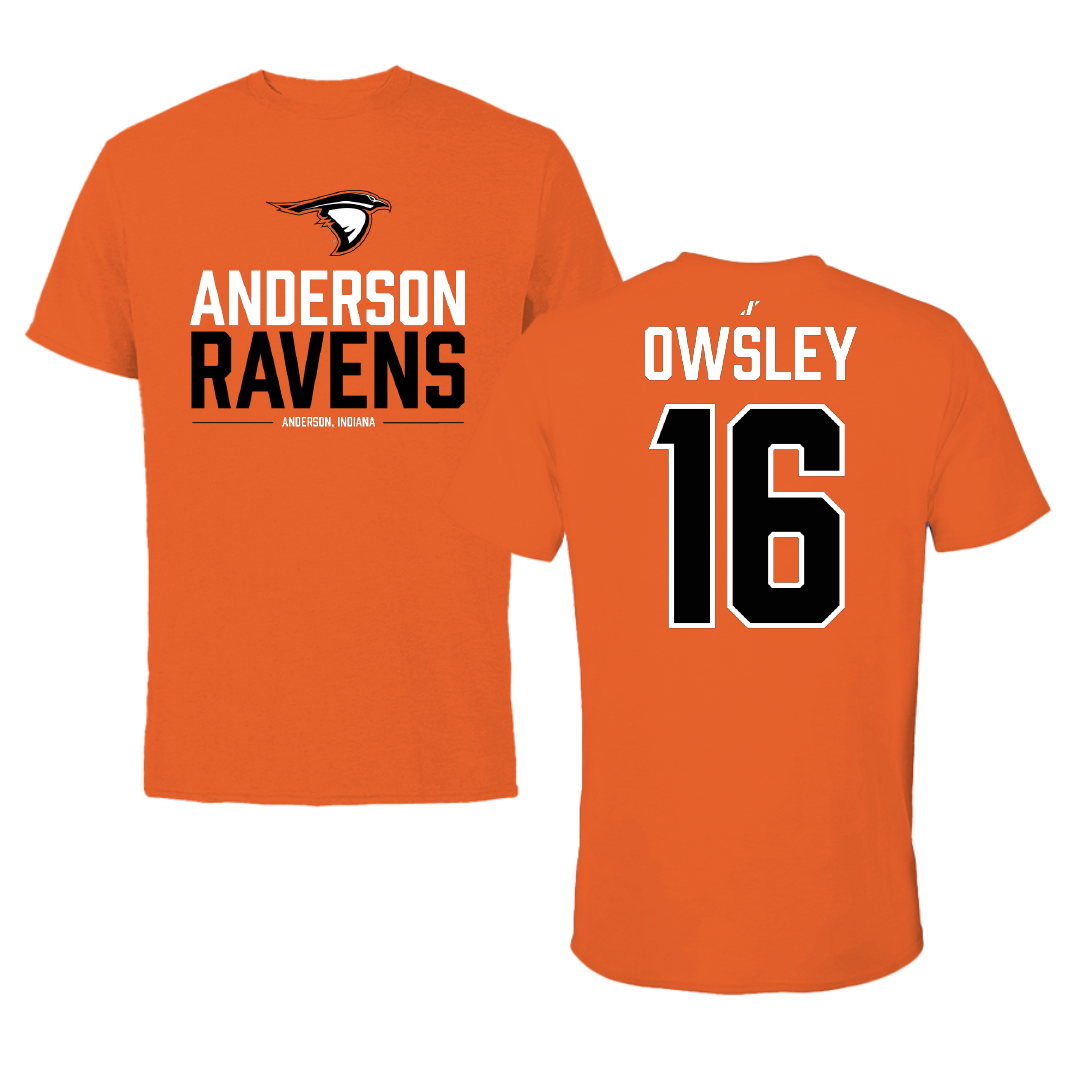 Anderson University (Indiana) Baseball Orange General Tee - #16 Gavin Owsley