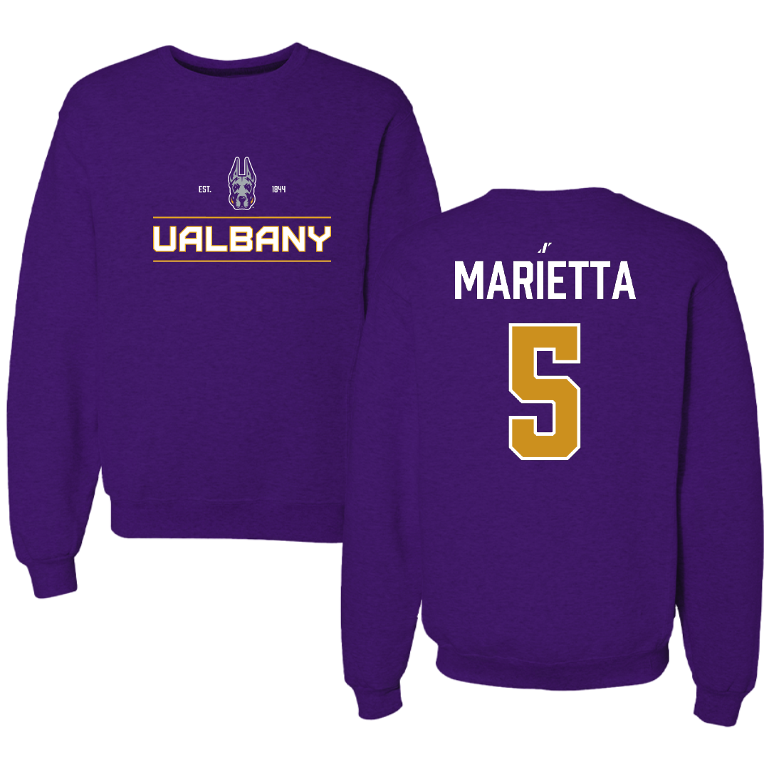 University at Albany Lacrosse (M) Purple General Crewneck - #5 Peter Marietta