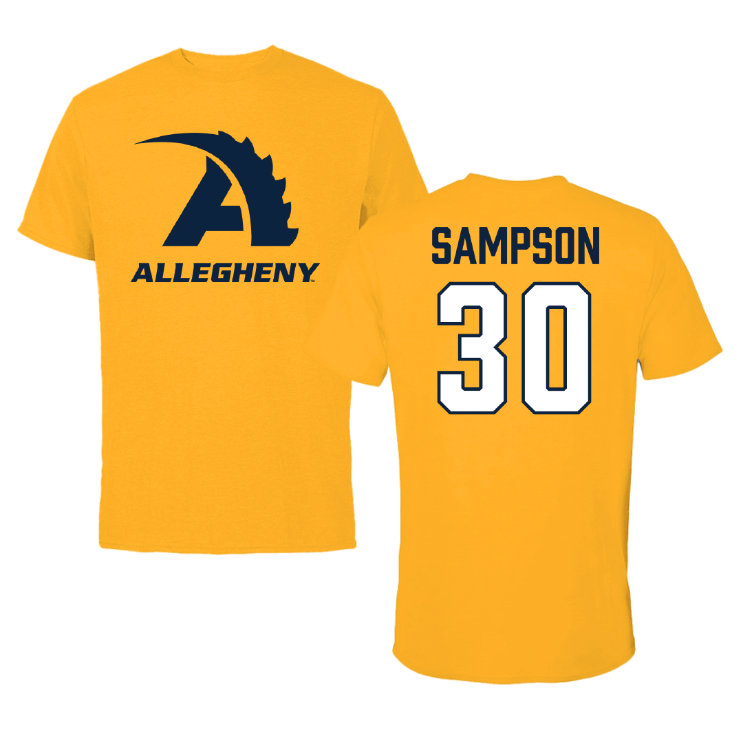 Allegheny College Football Gold Tee - #30 Phillip Sampson