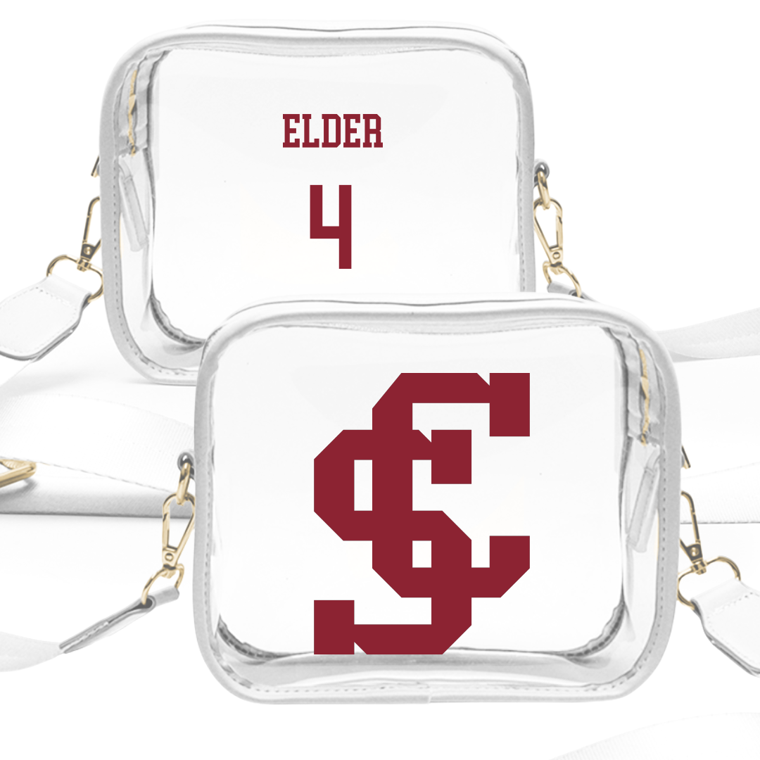 Santa Clara University Soccer (M) White Clear Stadium Bag - #4 Naji Elder