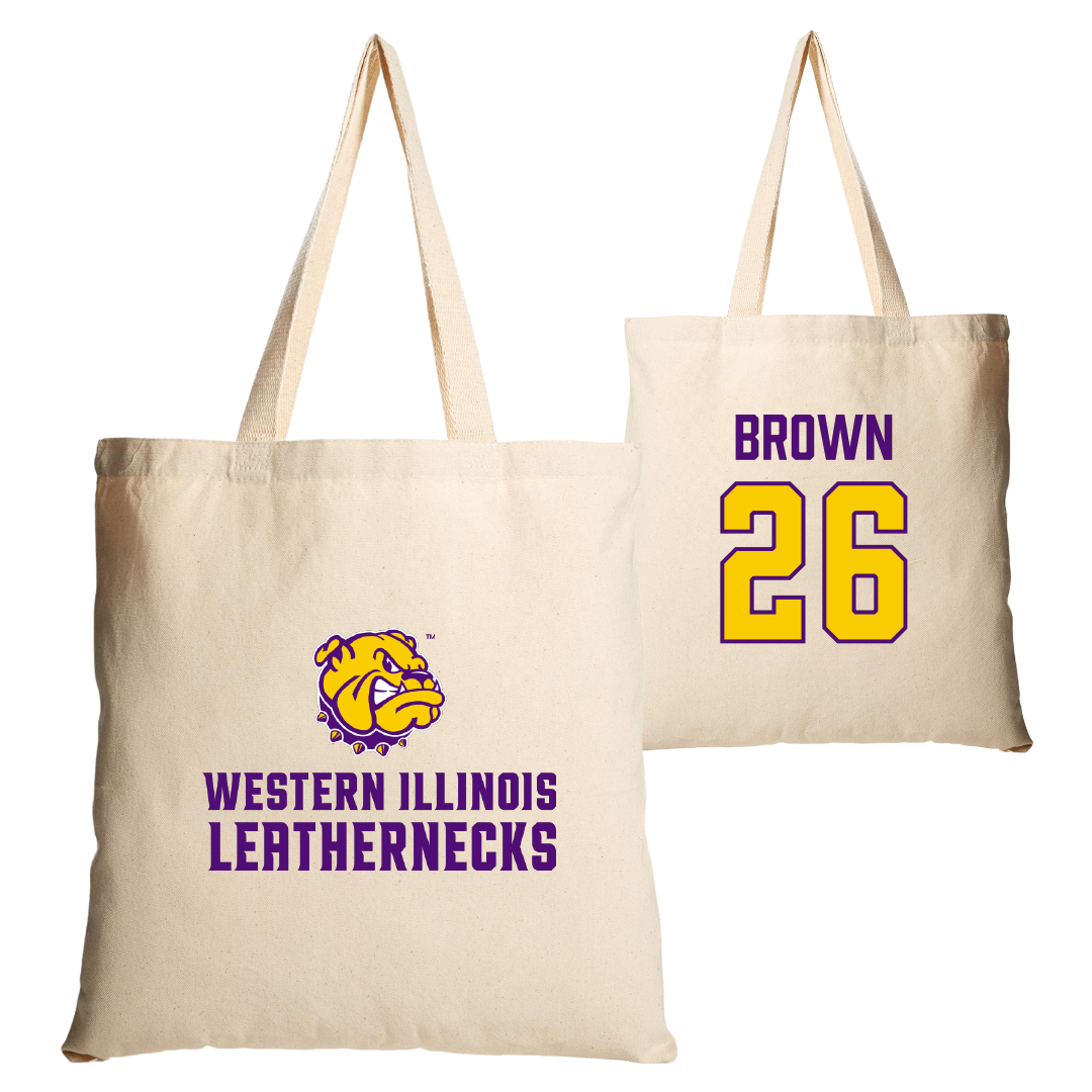 Western Illinois University Softball Tan Canvas Tote Bag - #26 Payton Brown