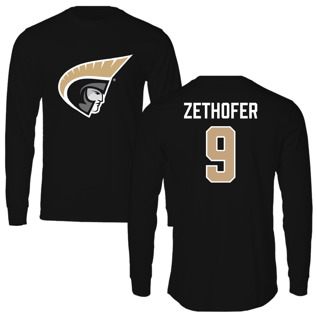 Anderson University (South Carolina) Soccer Black Performance Long Sleeve - #9 Jonas Zethofer