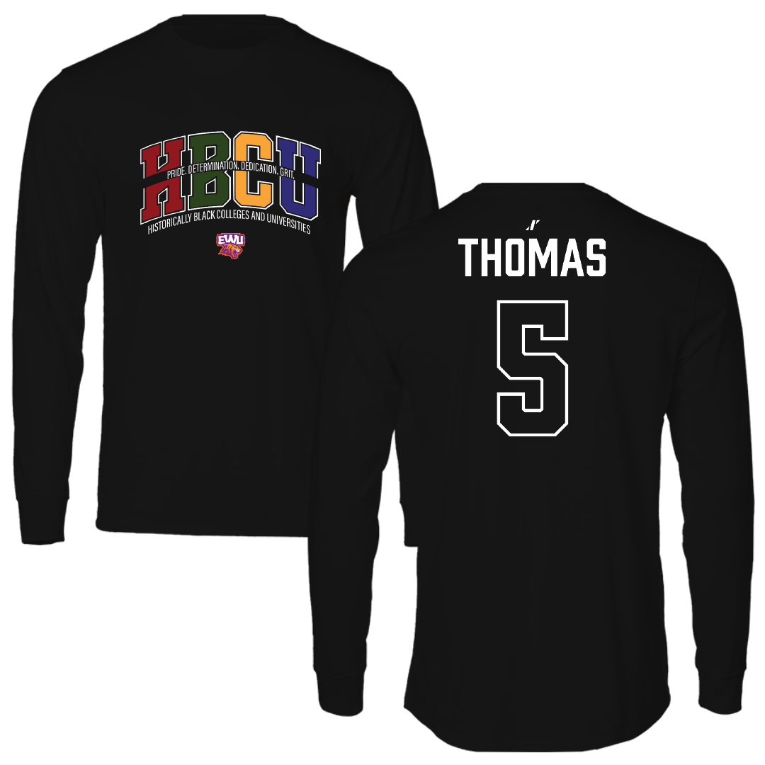 Edward Waters University Football Black HBCU Long Sleeve - #5 Johntarrious Thomas