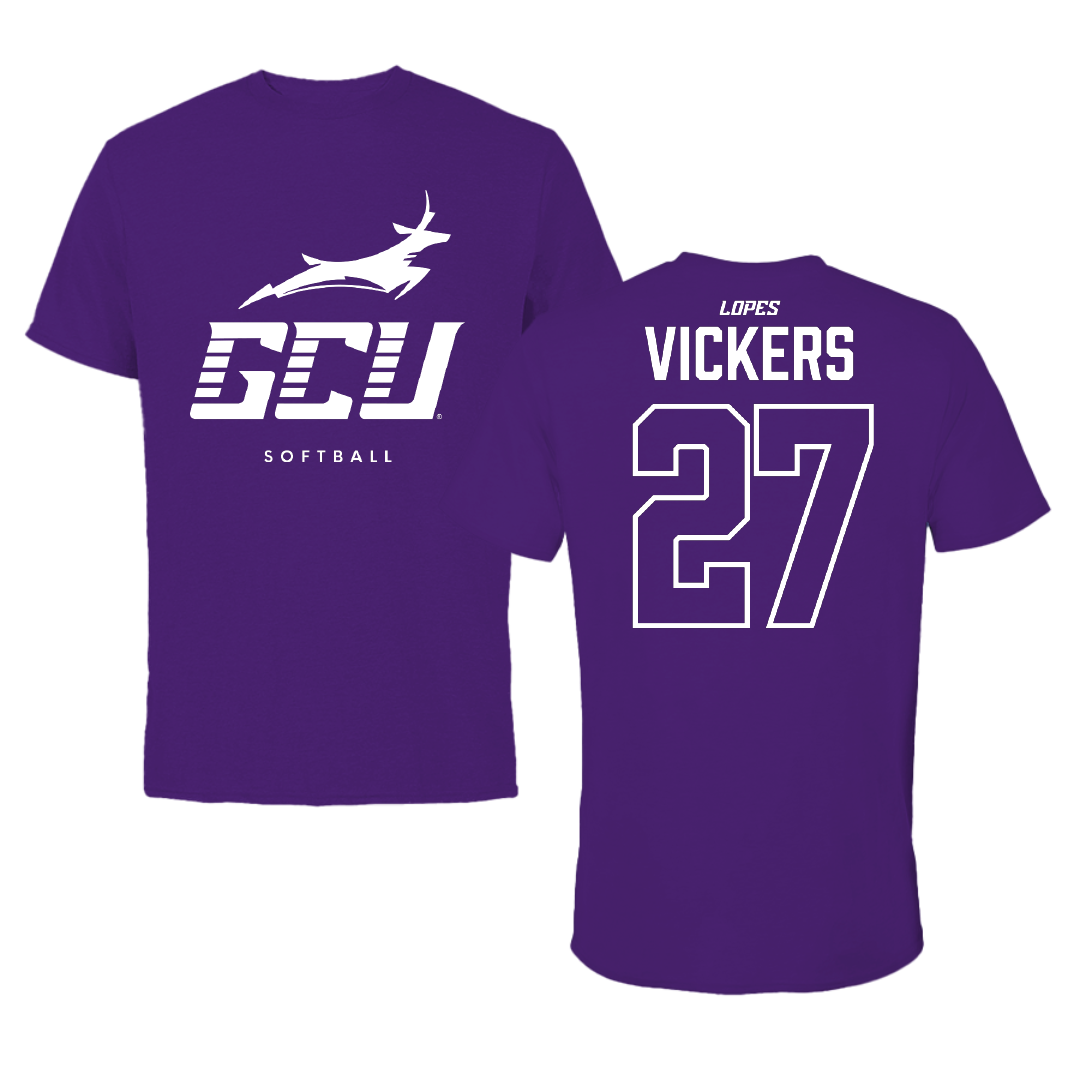 Grand Canyon University Softball Team Purple Performance Tee - #27 Oakley Vickers