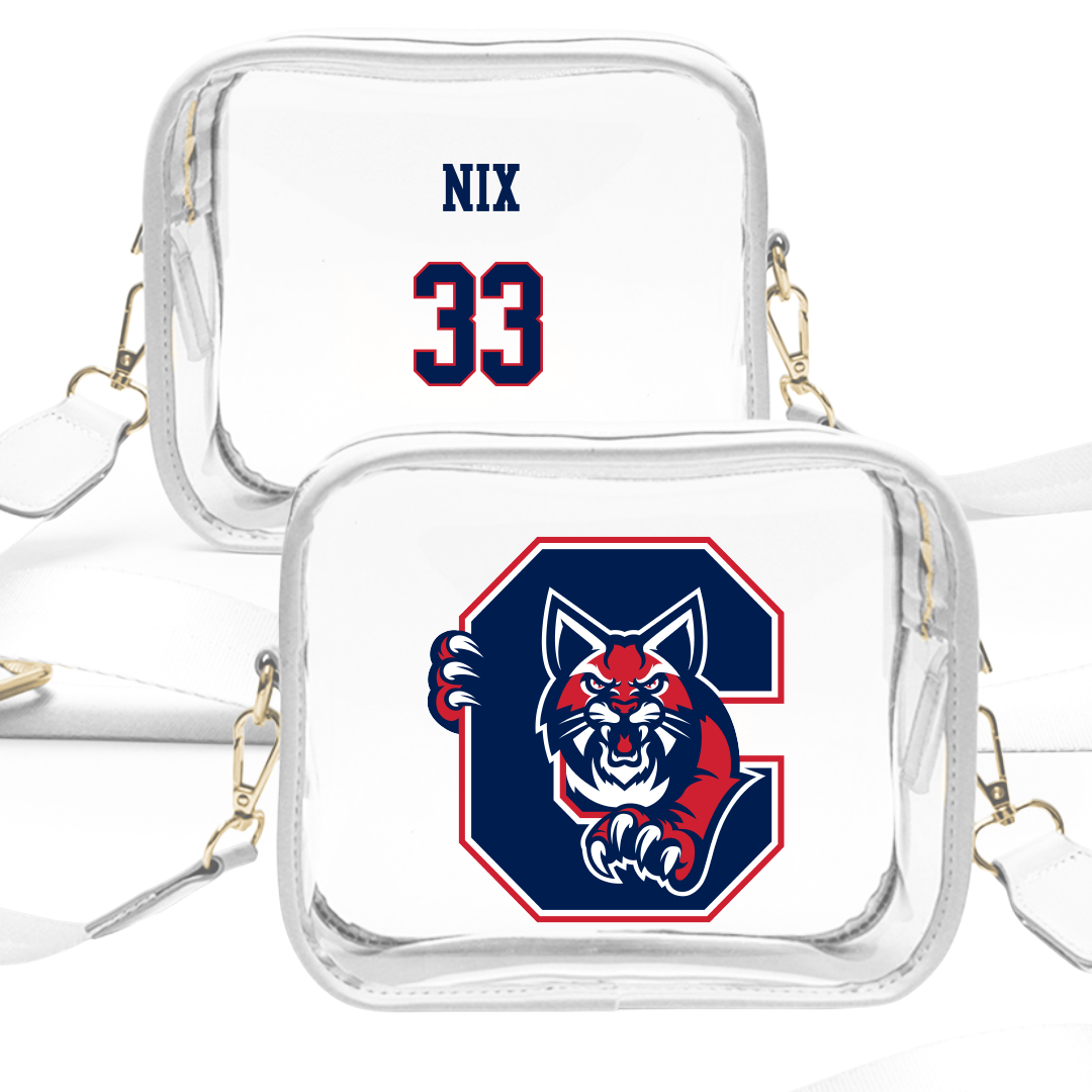 Catawba College Baseball White Clear Stadium Bag - #33 Kemper Nix