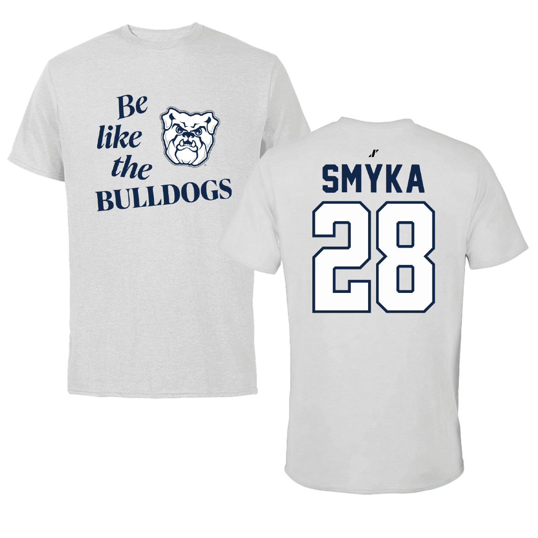 Butler University Lacrosse Light Gray Be Like Us Performance Tee - #28 Katie Smyka