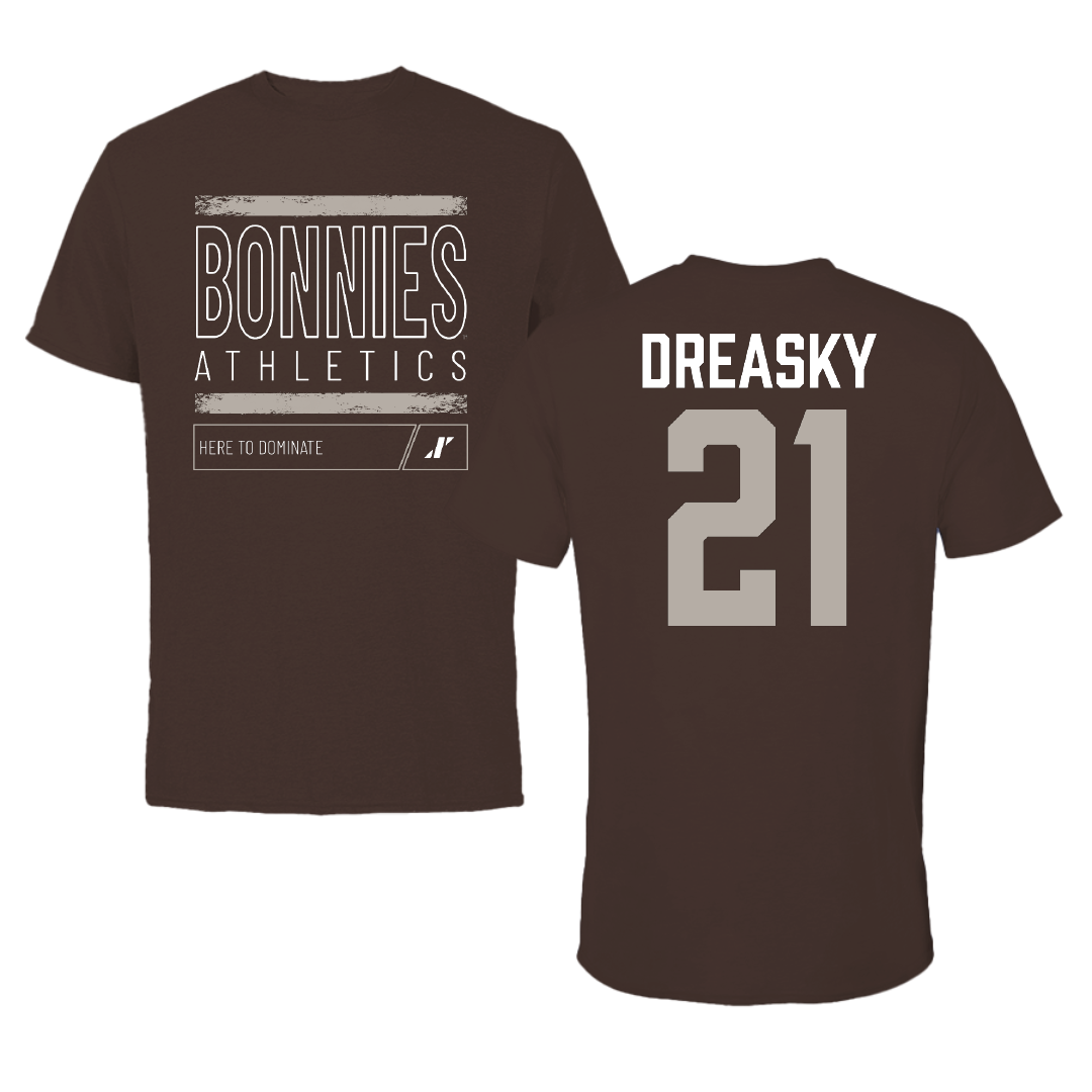 St. Bonaventure University Soccer Brown Dominate Tee - #21 Avery Dreasky