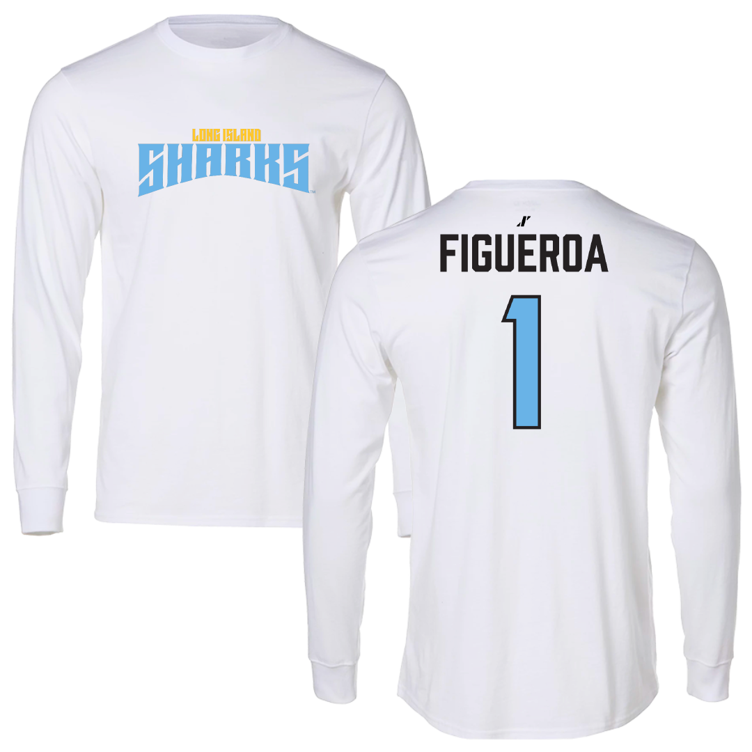 Long Island University Baseball White Classic Long Sleeve - #1 Nate Figueroa