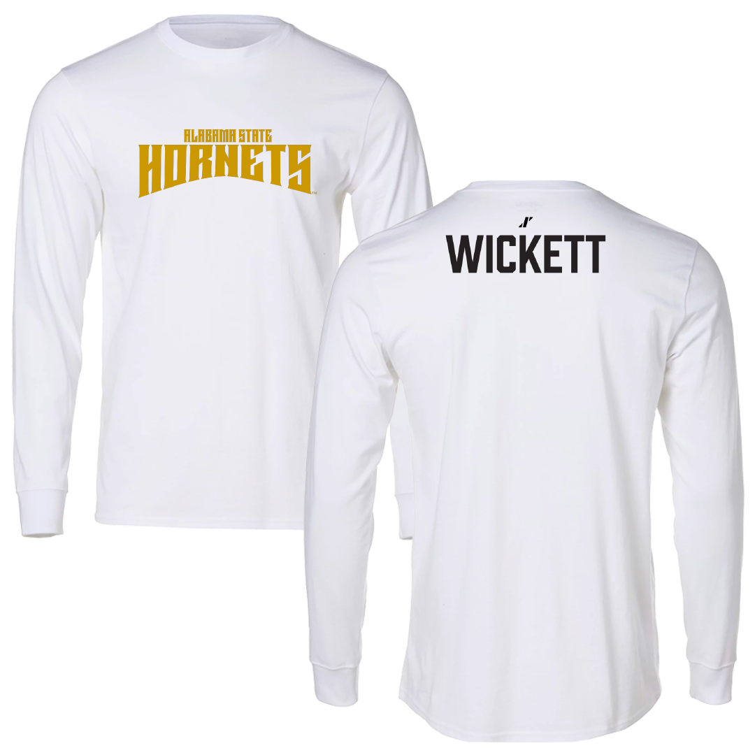 Alabama State University TF and XC White Classic Performance Long Sleeve - Taliah Wickett