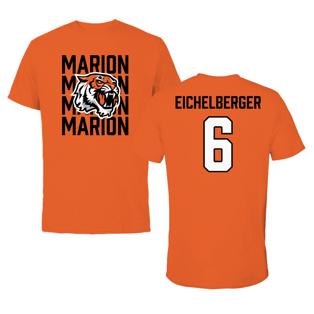 Marion Military Institute Baseball Orange General Tee - #6 Patrick Eichelberger