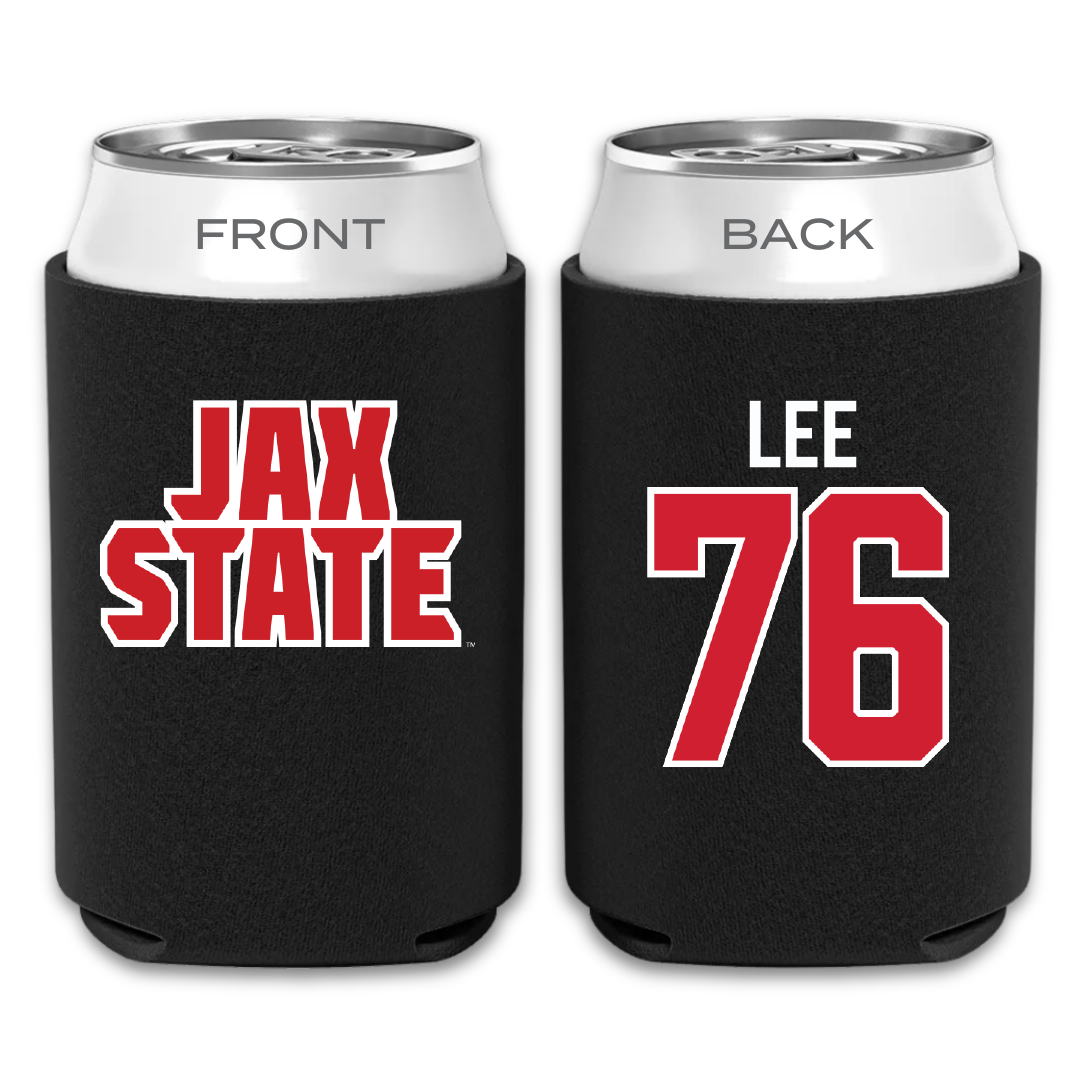 Jacksonville State University Football Black Can Cooler - #76 Marvin Lee