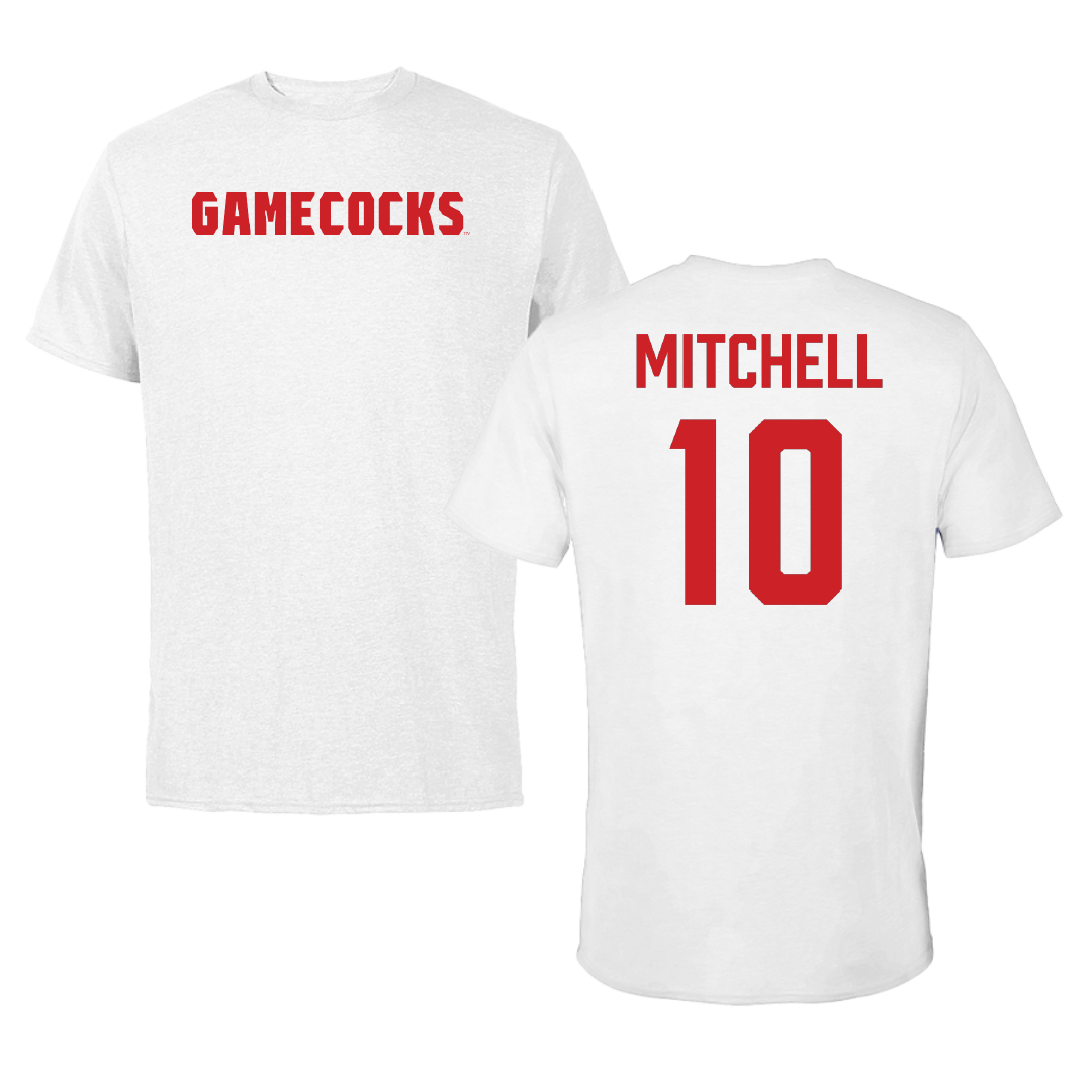 Jacksonville State University Football White Performance Tee - #10 Kadyn Mitchell