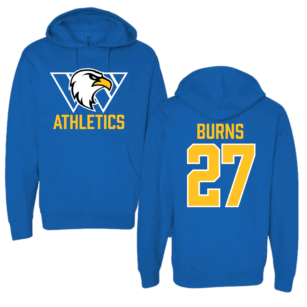 Williams Baptist University Baseball Blue Hoodie - #27 Noah Burns