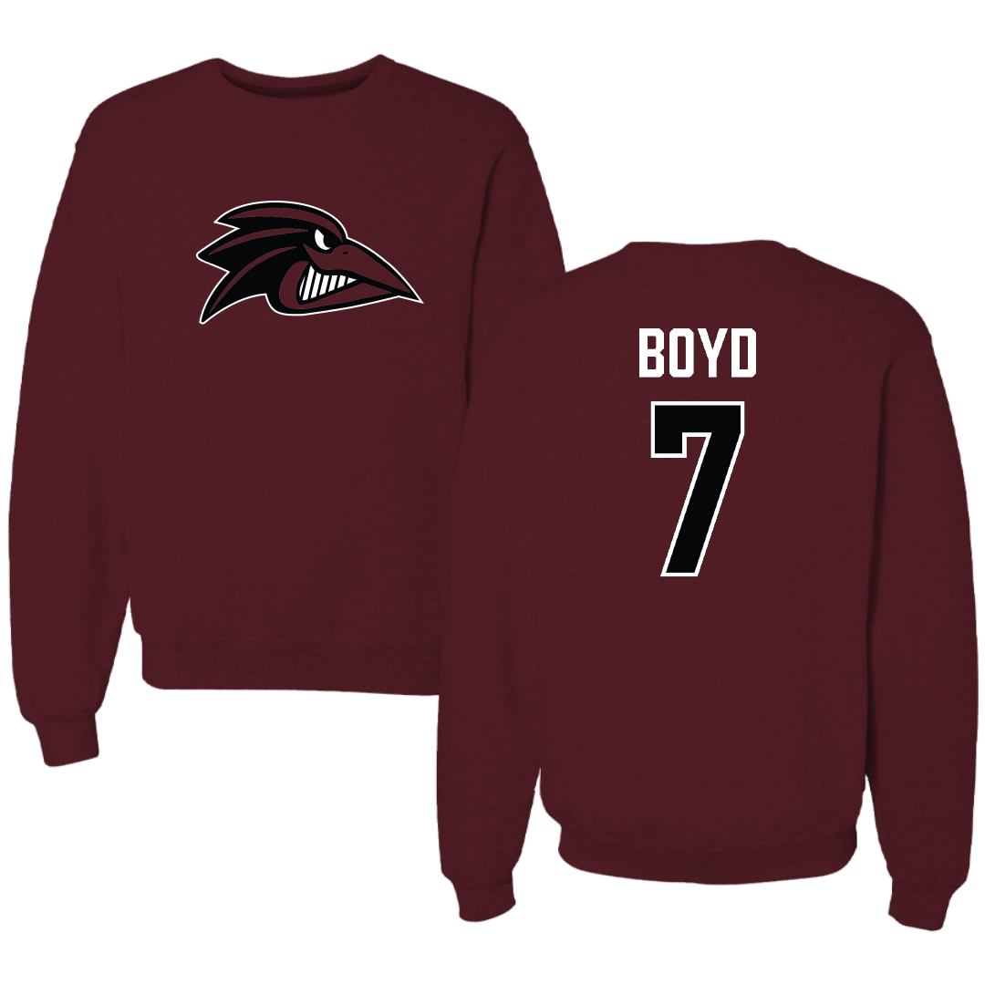 Franklin Pierce University Baseball Maroon Crewneck - #7 Curt Boyd