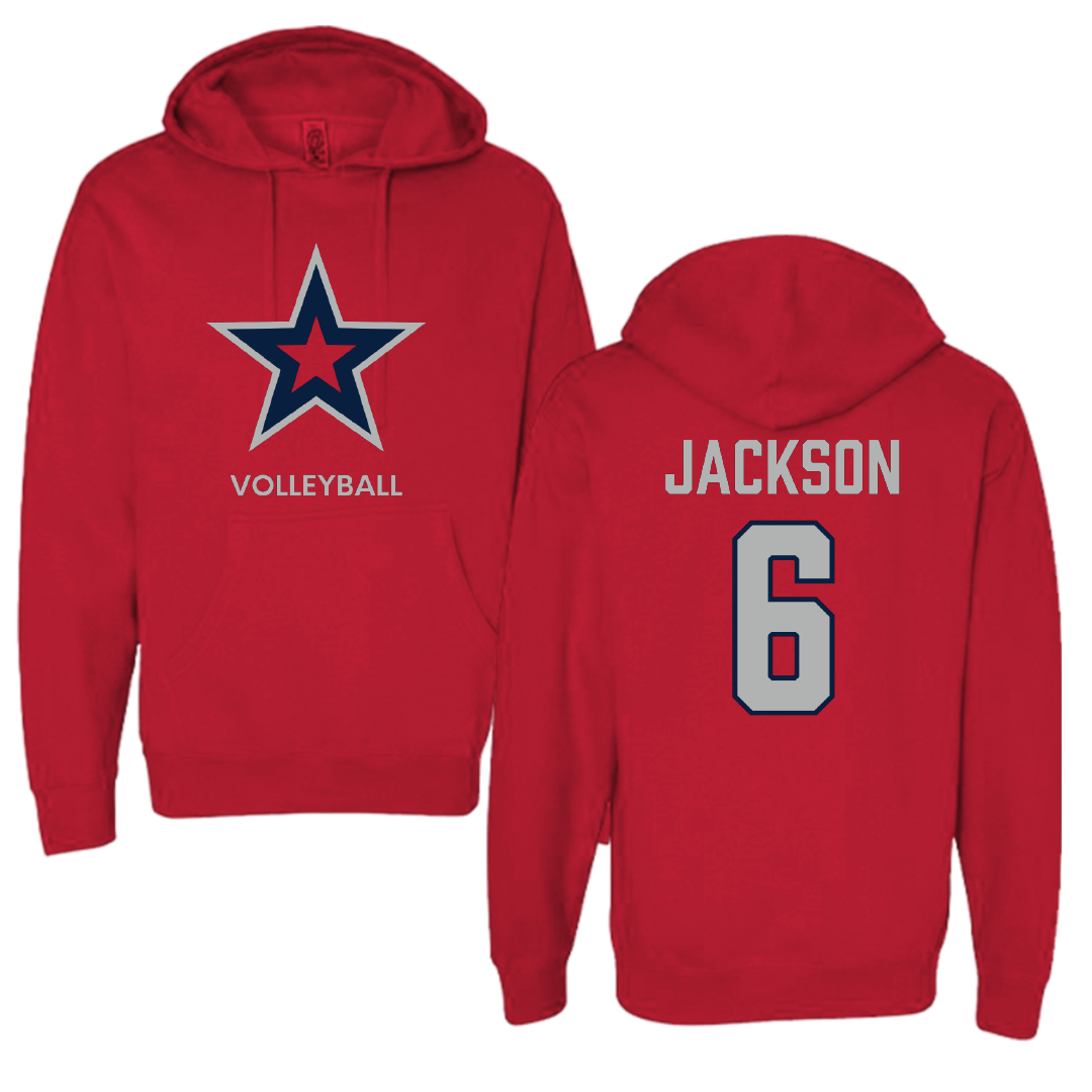 Robert Morris University Volleyball (W) Red Mascot Hoodie - #6 Isabelle Jackson