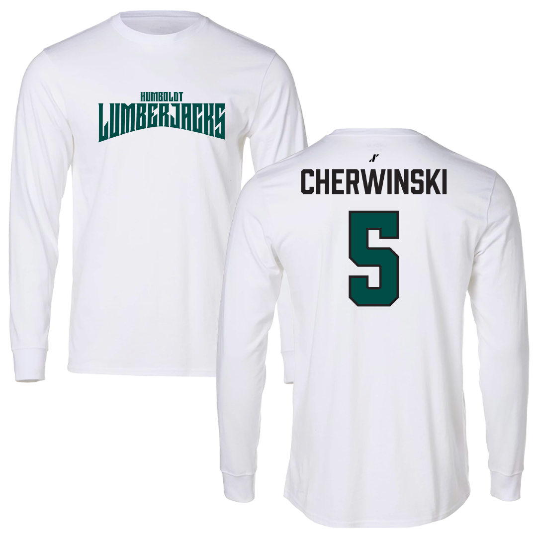 Cal Poly Humboldt Basketball (W) White Classic Performance Long Sleeve - #5 Sienna Cherwinski