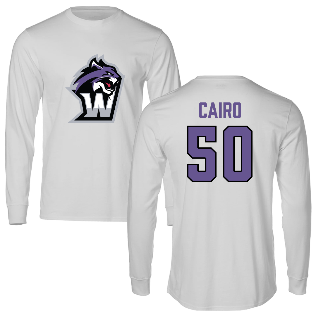 Wiley University Baseball Light Gray Performance Long Sleeve - #50 Winfred Cairo