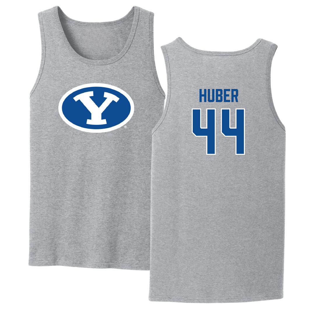 Brigham Young University Softball Sport Gray Tank Top - #44 Hina Huber