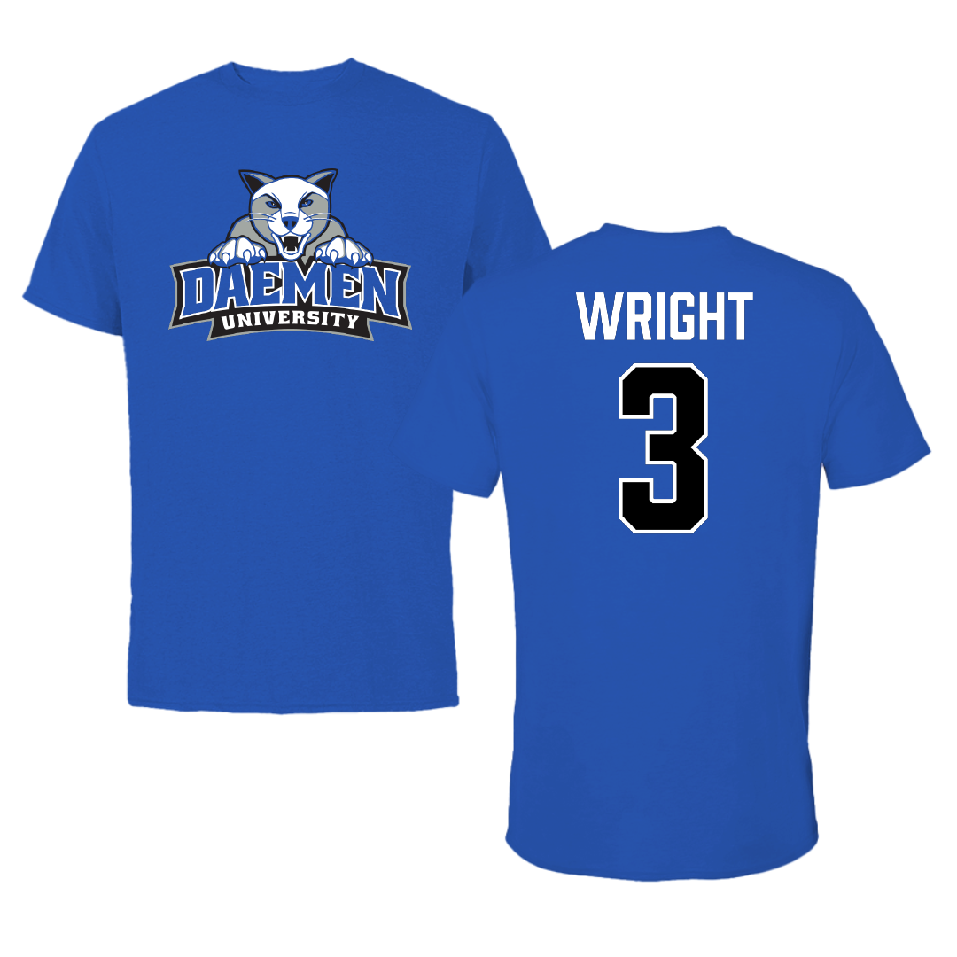 Daemen University Soccer Blue Tee - #3 Kaitlyn Wright