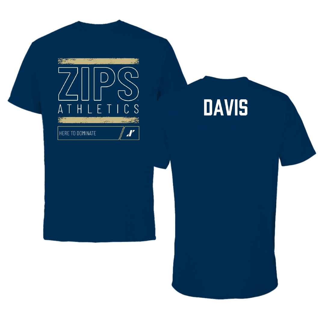 University of Akron TF and XC Navy Dominate Performance Tee - Augustine Davis