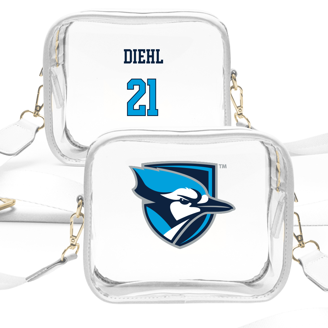 Elmhurst University Lacrosse (M) White Clear Stadium Bag - #21 Brent Diehl