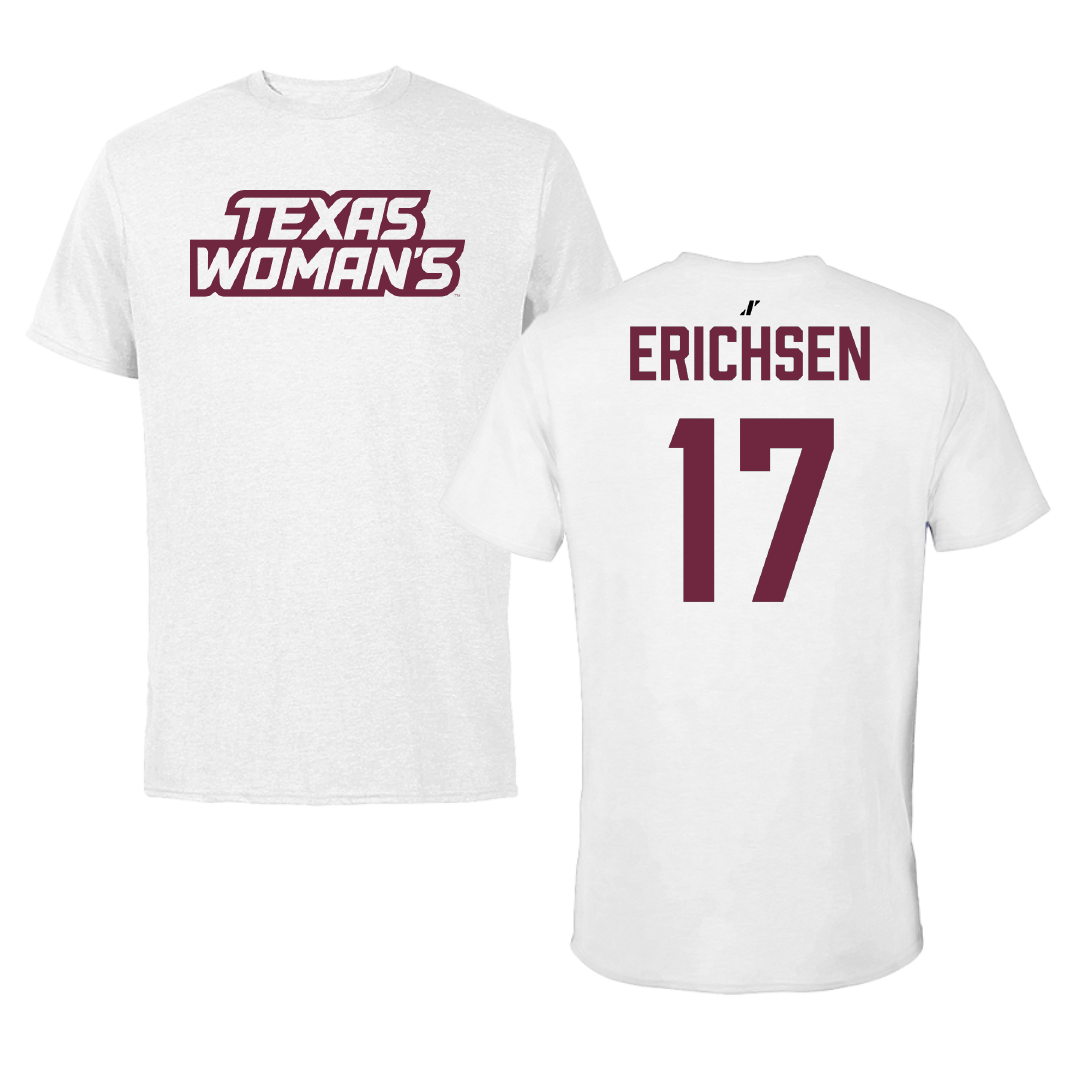Texas Woman's University Volleyball White Tee - #17 Gracie Erichsen