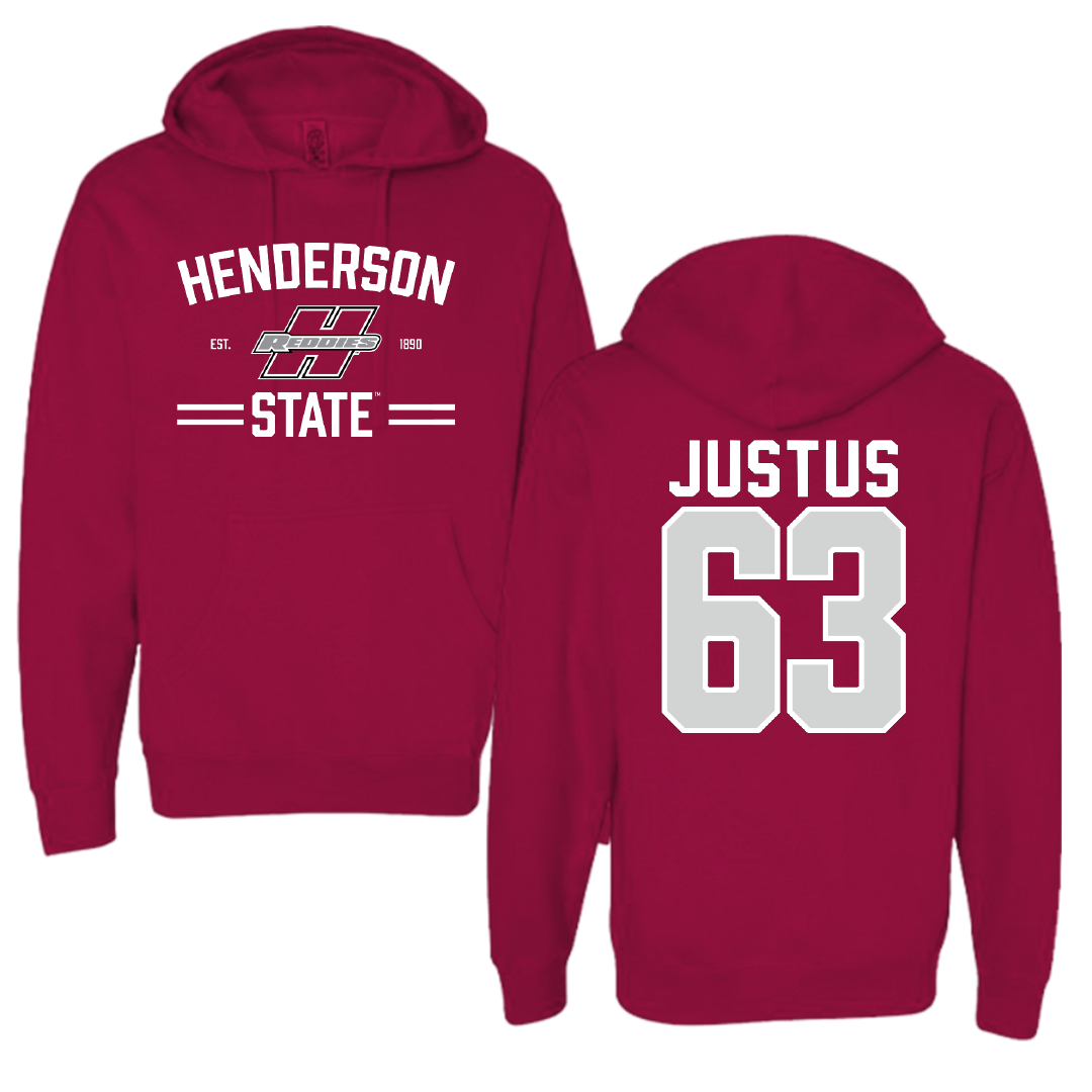 Henderson State University Football Cardinal General Hoodie - #63 Conner Justus