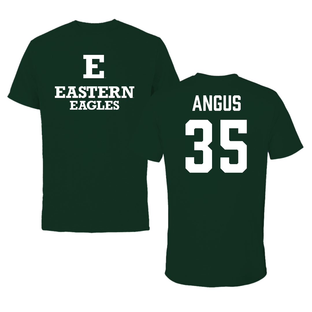 Eastern Michigan University Baseball Forest Green Tee - #35 Jack Angus