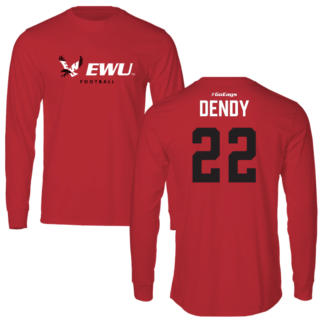 Eastern Washington University Football Red Performance Long Sleeve - #22 Amir Dendy