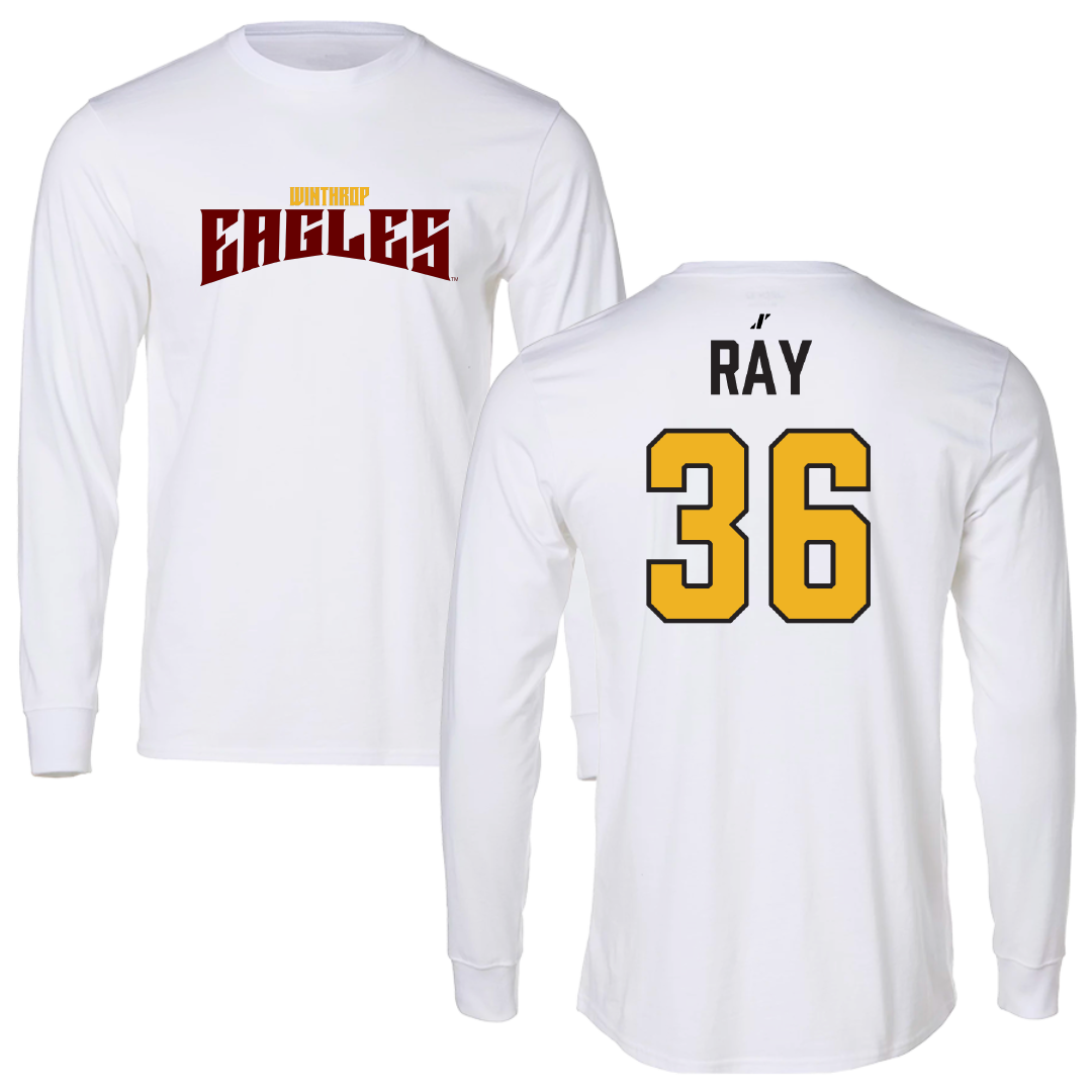 Winthrop University Baseball White Classic Performance Long Sleeve - #36 Jack Ray