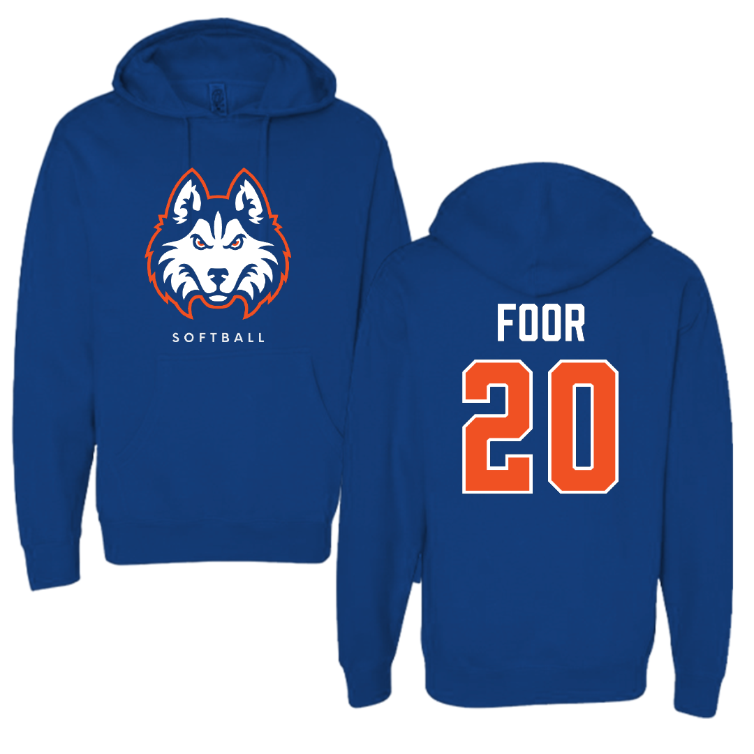 Houston Christian University Softball True Royal Hoodie - #20 Jaycee Foor
