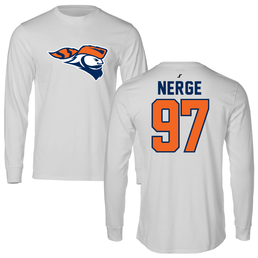 Carroll University Football Light Gray Performance Long Sleeve - #97 Ethan Nerge