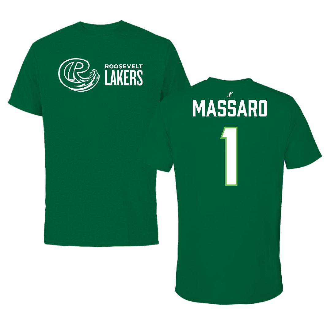 Roosevelt University Ice Hockey (M) Green Tee - #1 Mike Massaro