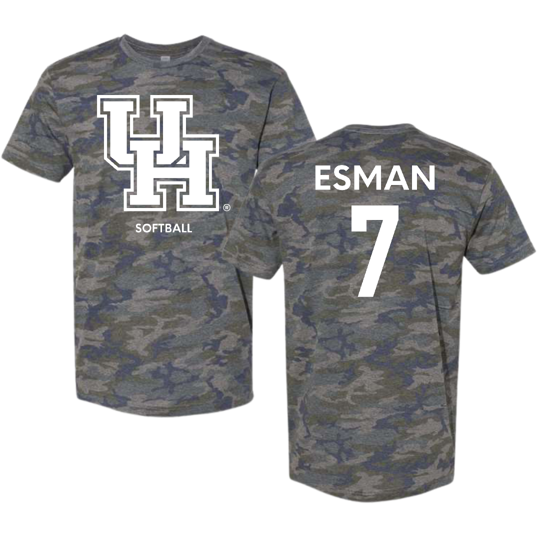 University of Houston Softball Vintage Camo Tee - #7 Mandy Esman