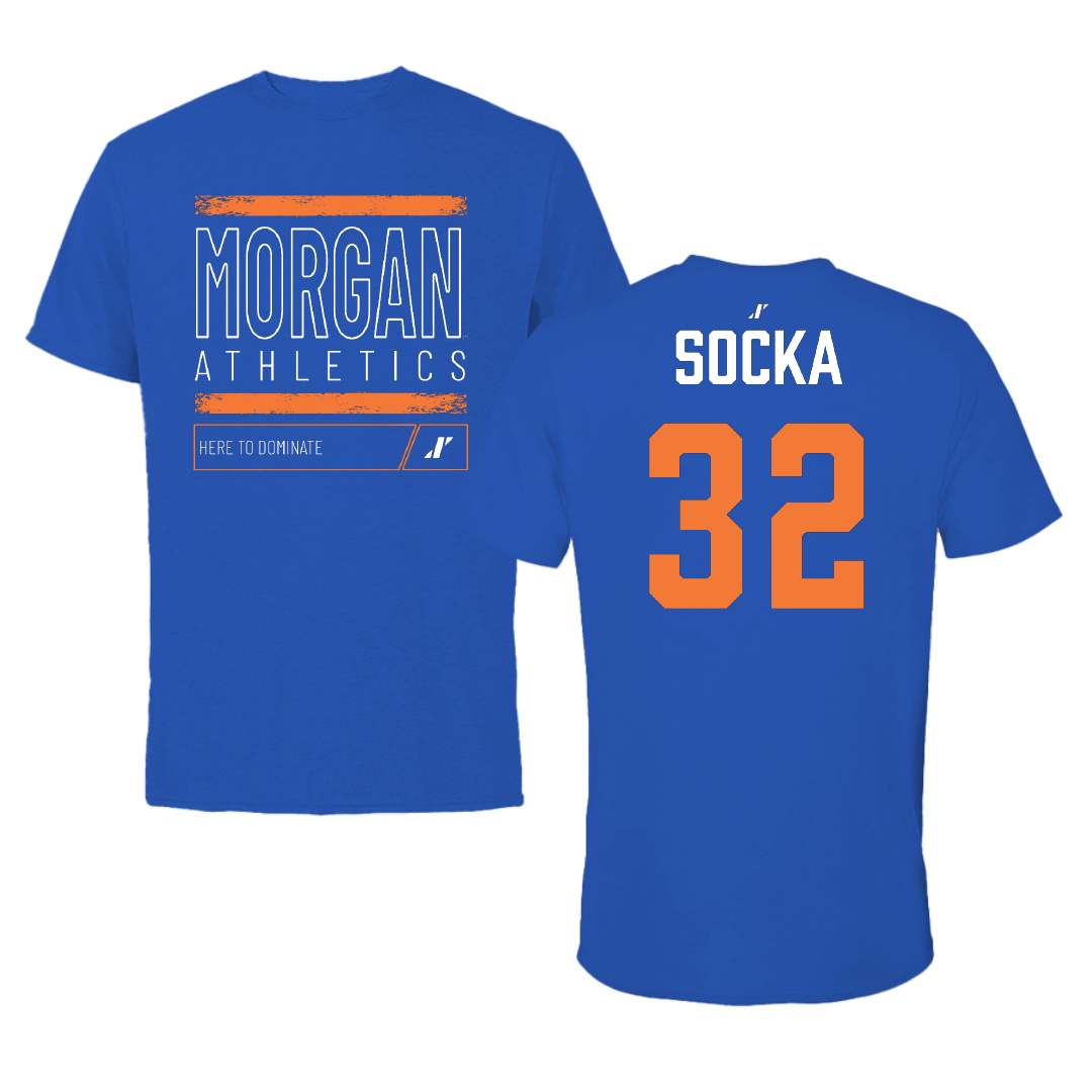 Morgan State University Basketball Blue Dominate Tee - #32 Jayden Socka