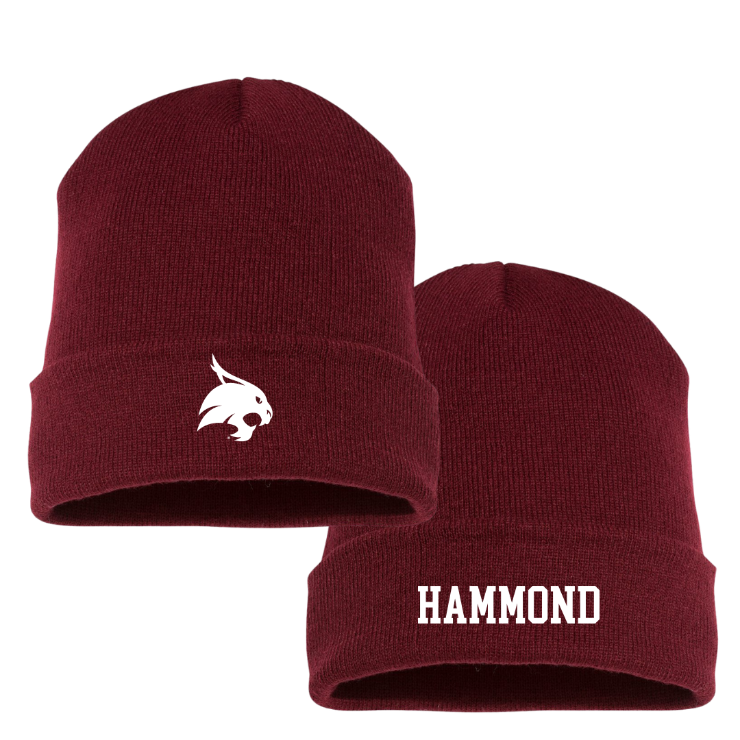 Texas State University TF and XC Maroon Beanie - Easton Hammond