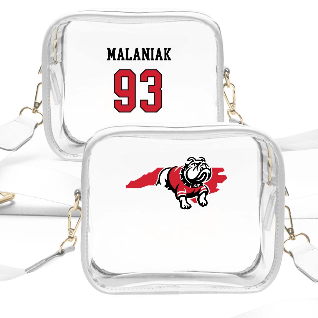 Gardner-Webb University Football White Clear Stadium Bag - #93 Cooper Malaniak