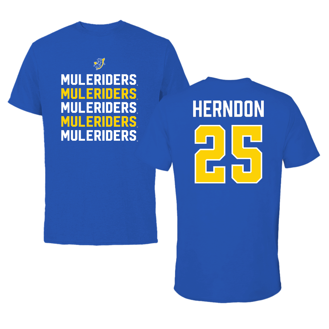 Southern Arkansas University Baseball Blue General Performance Tee - #25 Michael Herndon