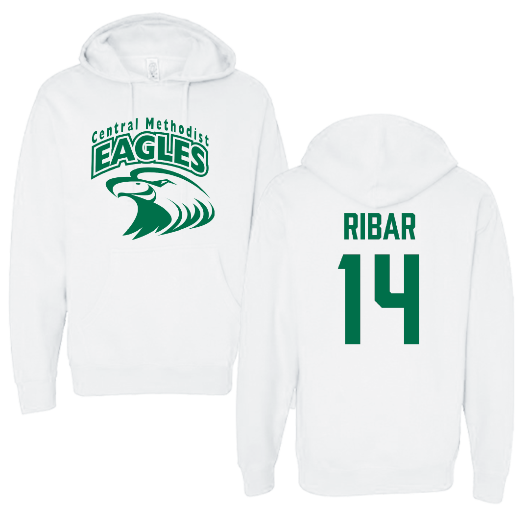 Central Methodist University Baseball White Hoodie - #14 Jon Ribar