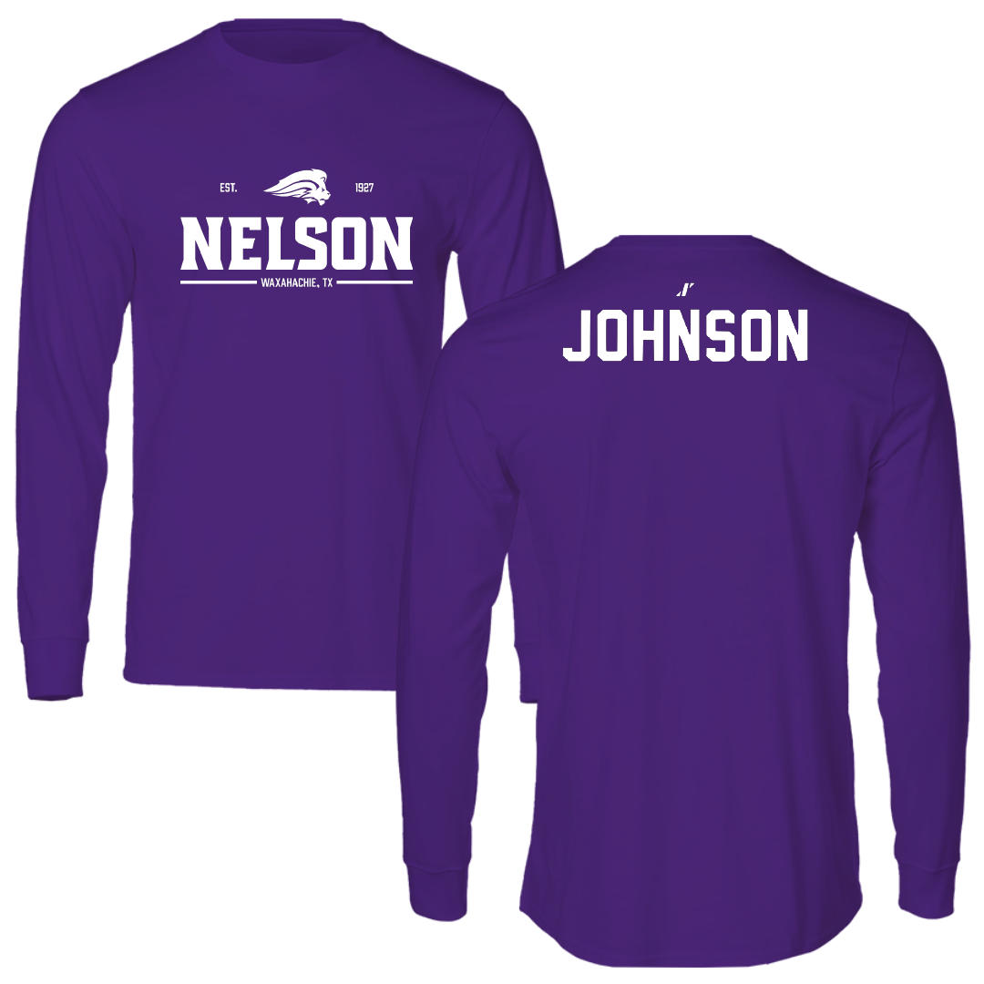 Nelson University TF and XC Purple General Long Sleeve - Jaleel Johnson
