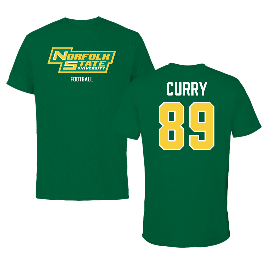 Norfolk State University Football Green Tee - #89 Michael Curry
