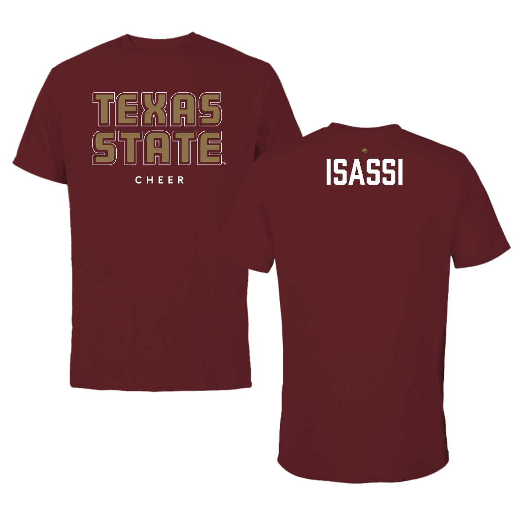 Texas State University Cheer Maroon Tee - Jillian Isassi
