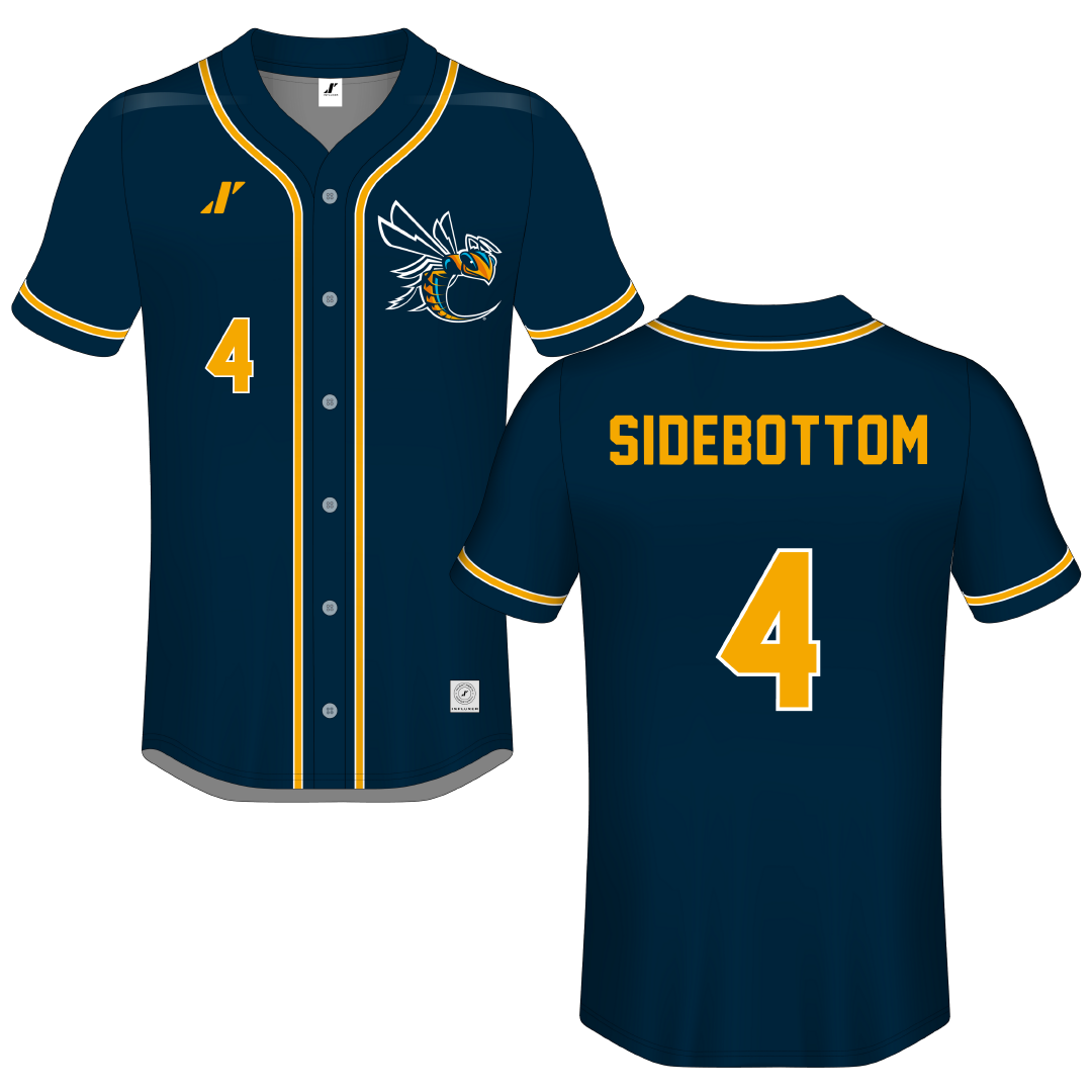 Cedarville University Navy Button-Down Jersey - #4 Macy Sidebottom
