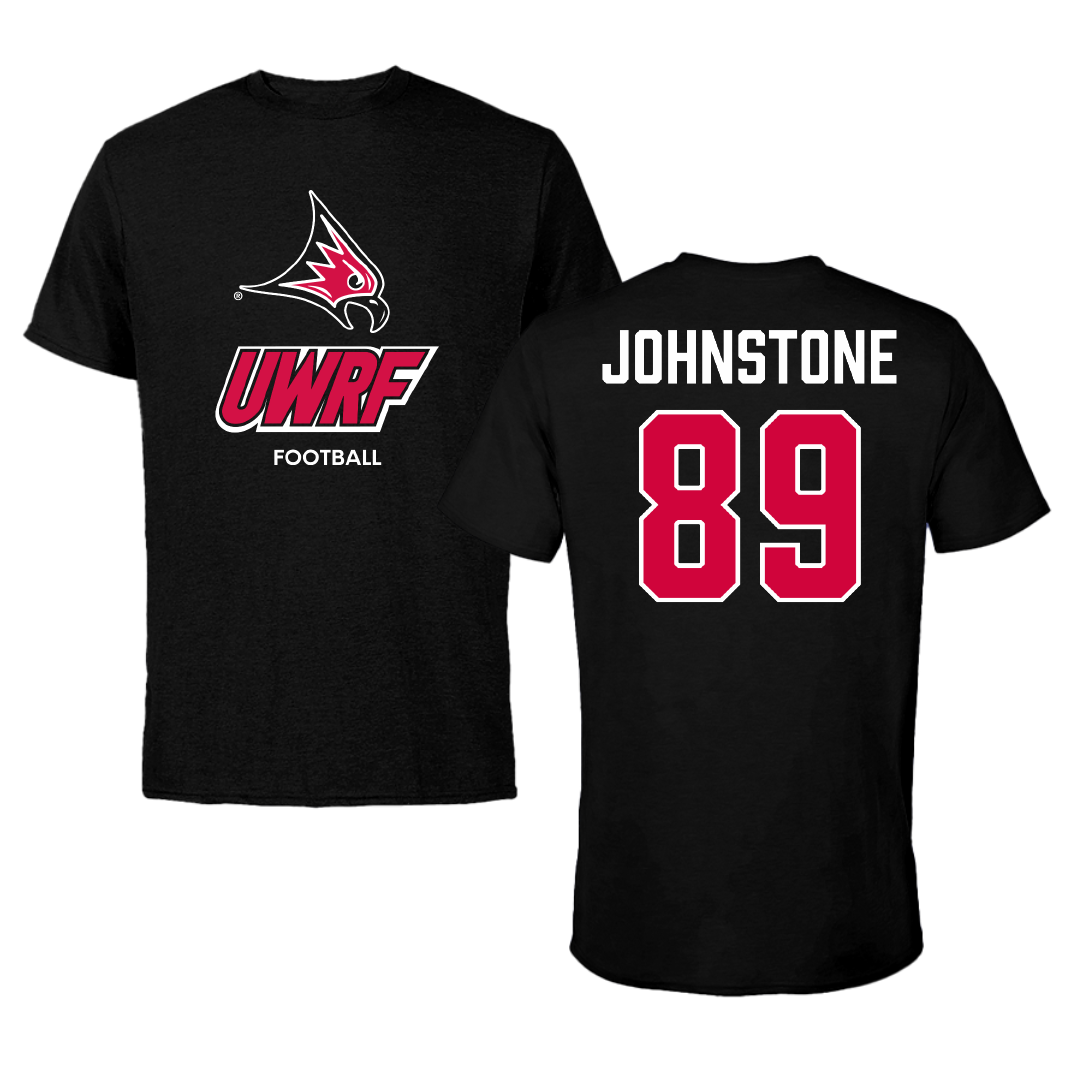 University of Wisconsin-River Falls Football Black Performance Tee - #89 Adam Johnstone