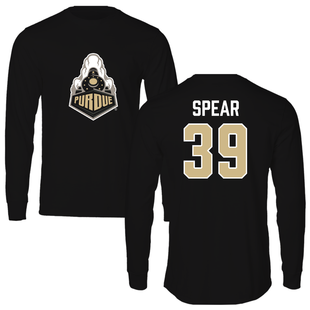 Purdue University Football Black Performance Long Sleeve - #39 Luke Spear