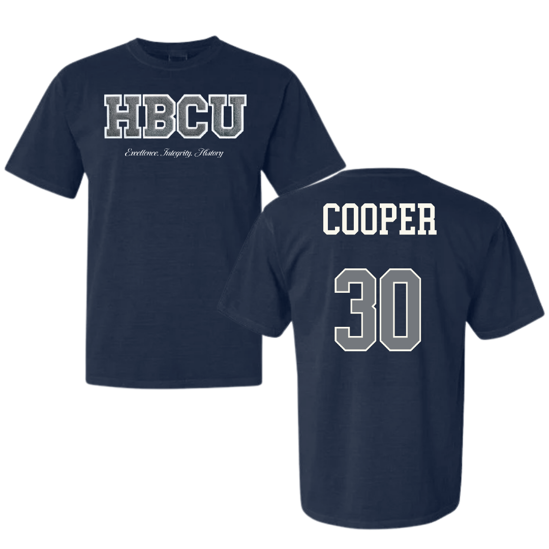 Jackson State University Basketball (W) Navy HBCU Varsity Comfort Colors Tee - #30 Zoe Cooper