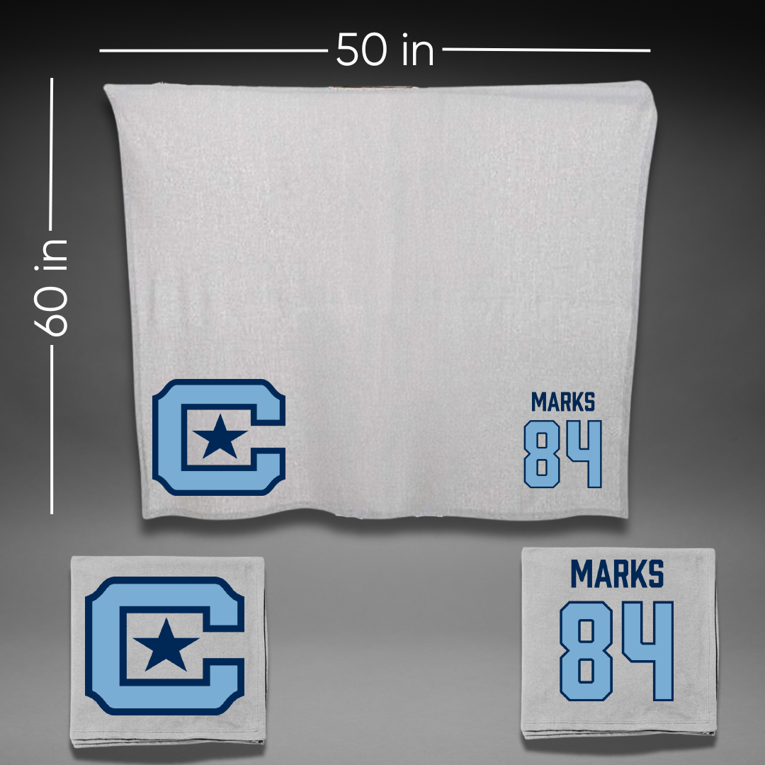 The Citadel Football Gray Blanket - #84 Jihad Marks