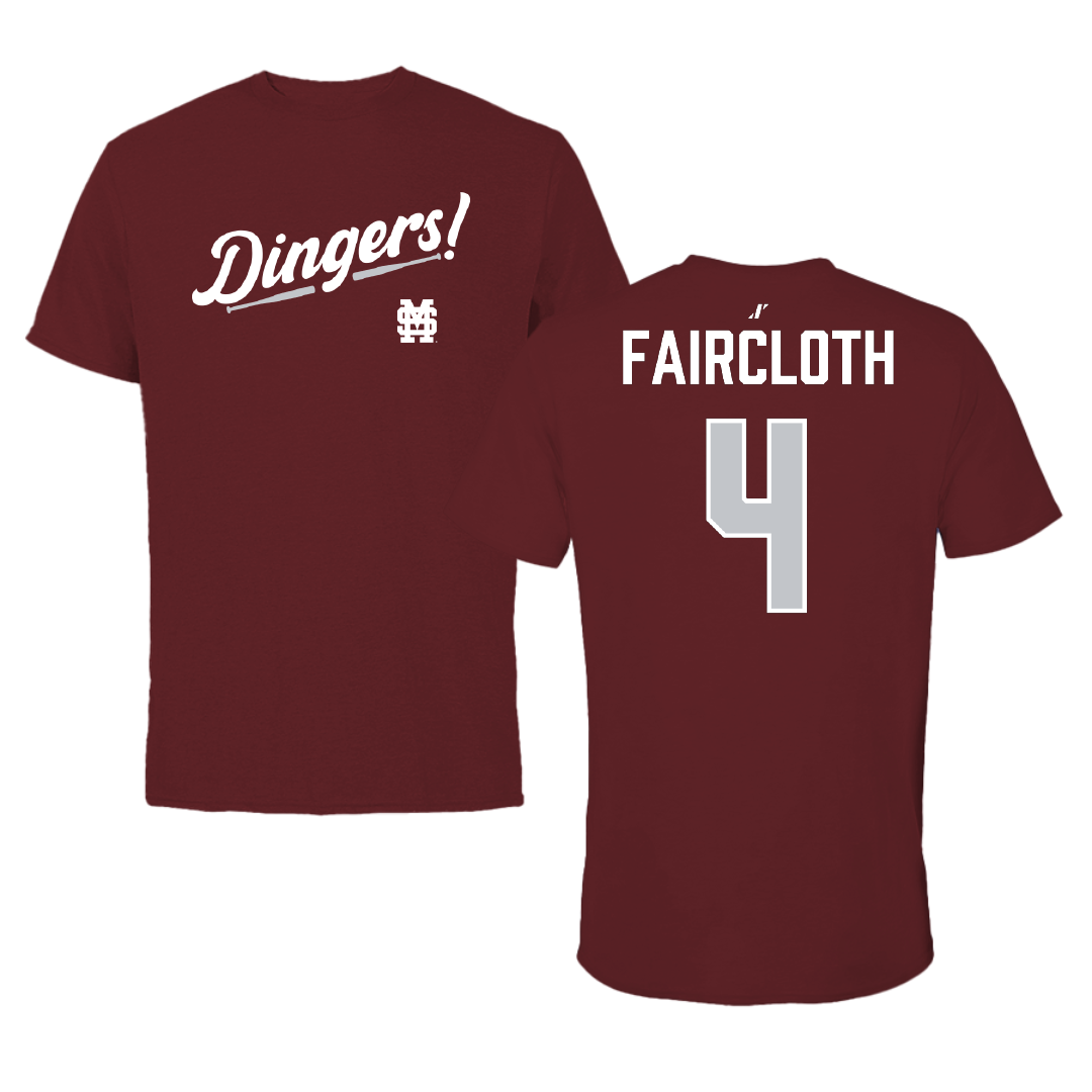 Mississippi State University Softball Maroon Dingers Tee - #4 Alyssa Faircloth