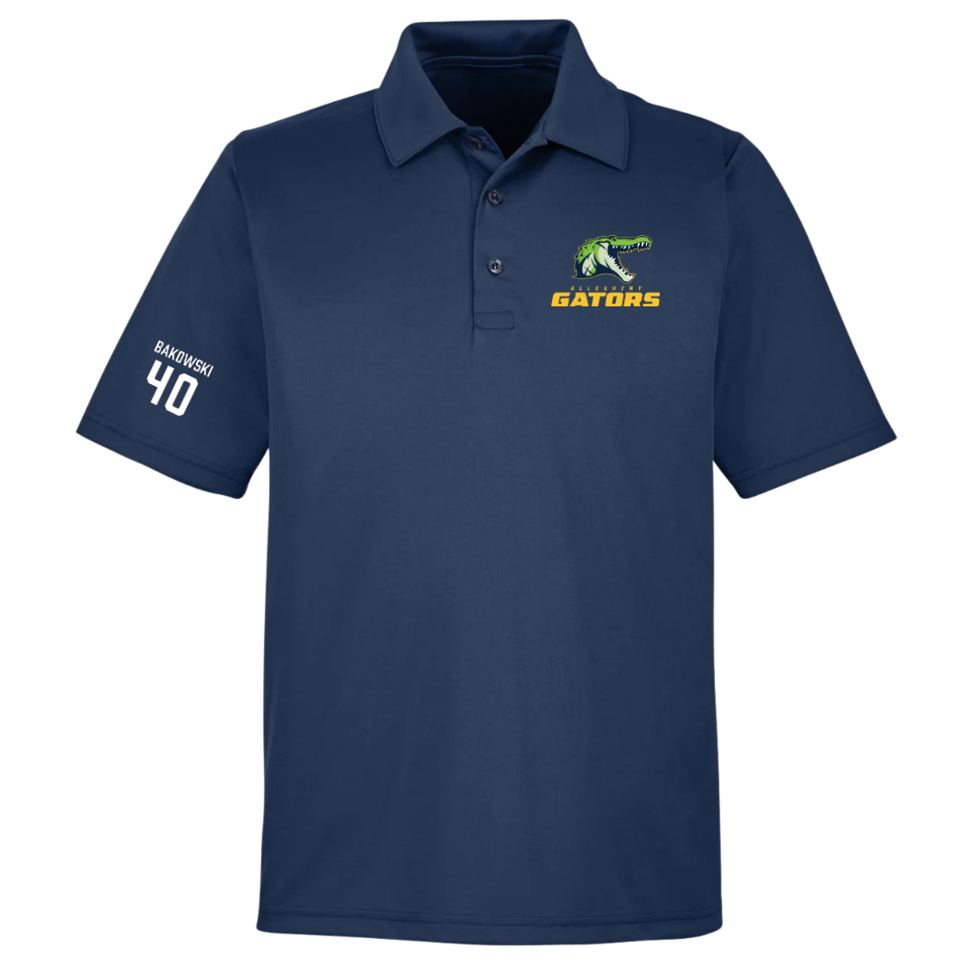 Allegheny College Baseball Navy Polo - #40 Austin Bakowski